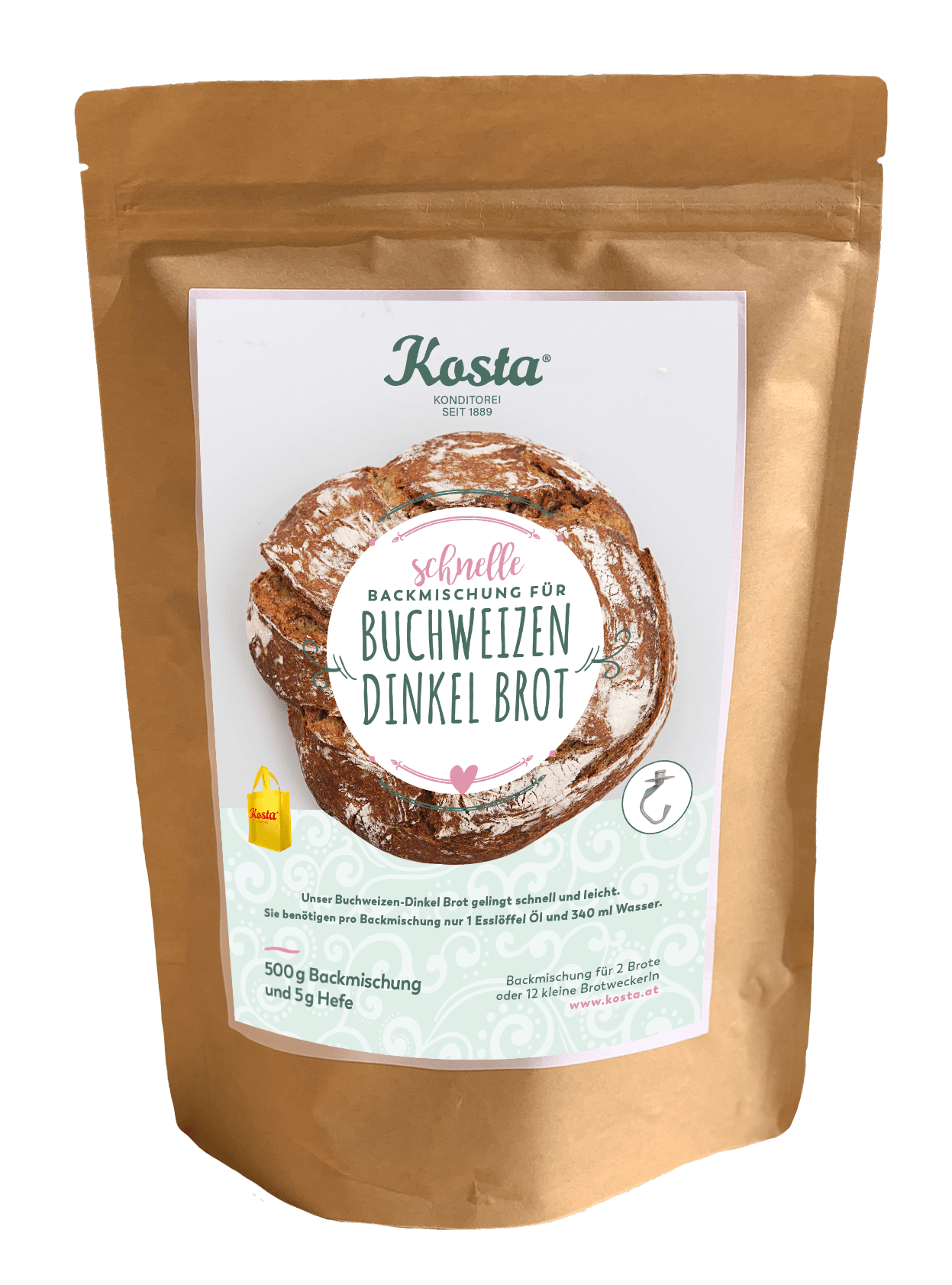 Buchweizen_kosta Backmischung Buchweizen Dinkel Brot von der Konditorei Kosta