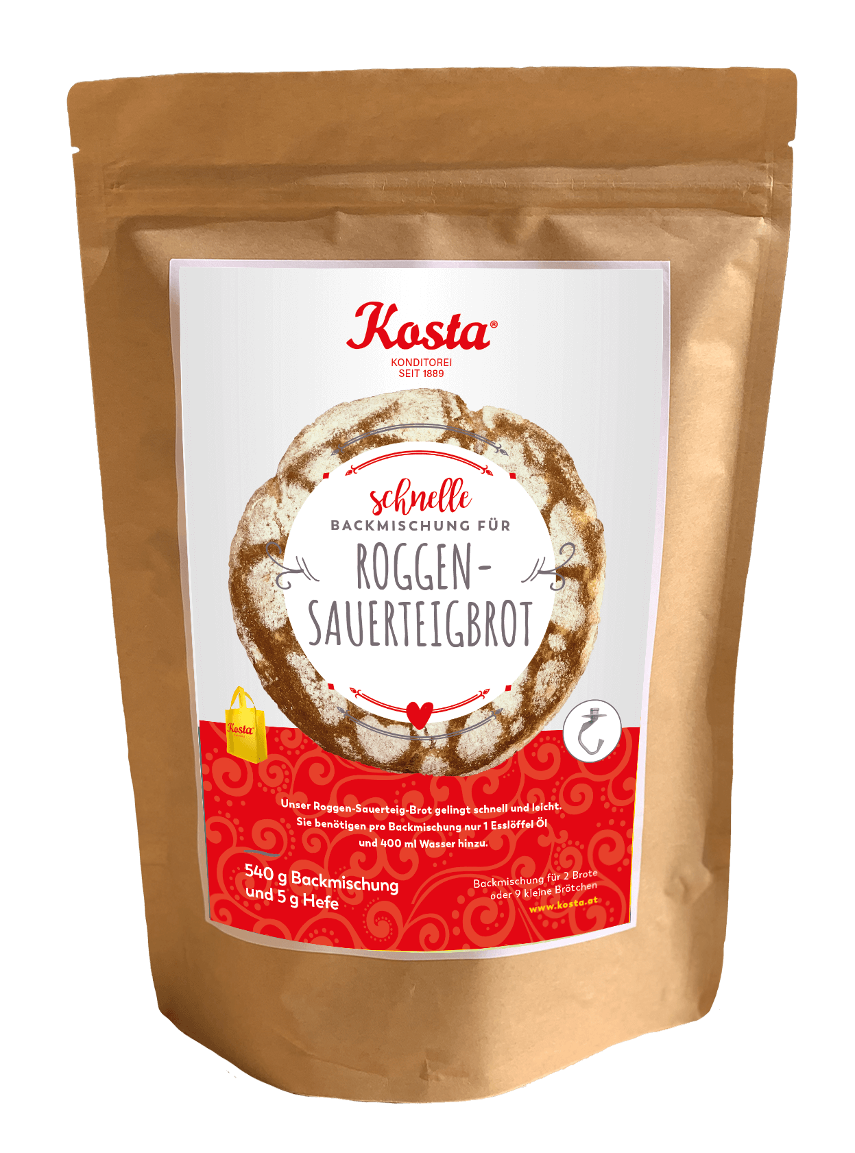 Backmischung Roggen Sauerteig Brot von der Konditorei Kosta