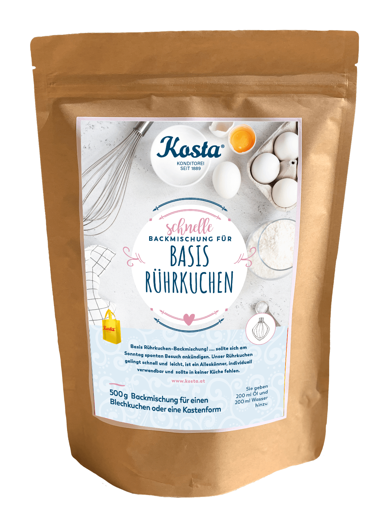 Rührkuchen_kosta Backmischung Basis Rührkuchen von der Konditorei Kosta