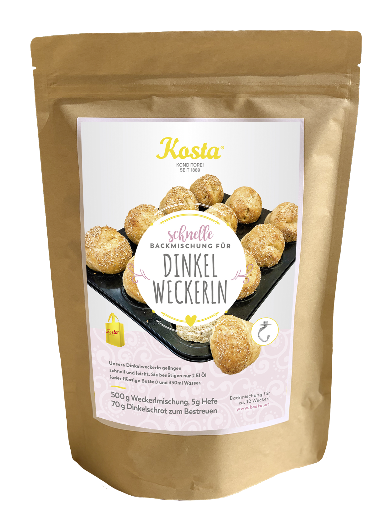 2020-Backmischung-Dinkelweckerl-148x210mm Backmischung Dinkelweckerln von Konditorei Kosta