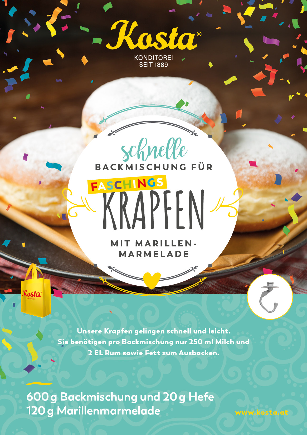 Fasching Backmischung Krapfen