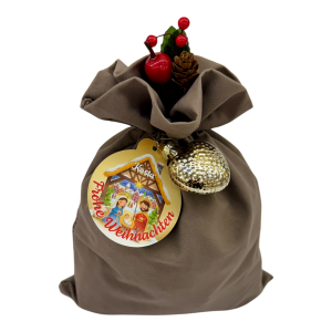 Weihnachtssackerl Köstlich & Handgemacht 740g (Samt silbergrau)